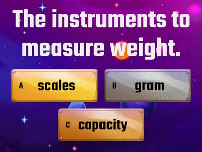 Measurement of weight and capacity