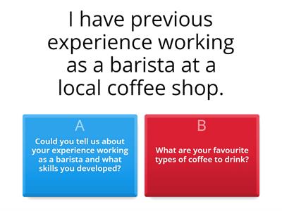 Coffee Shop Job Interview