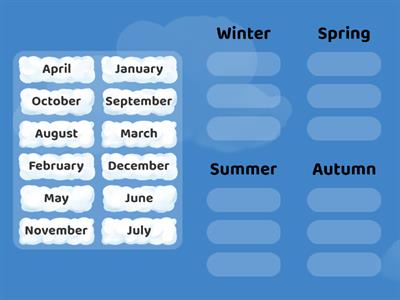 Group the moths according to the seasons