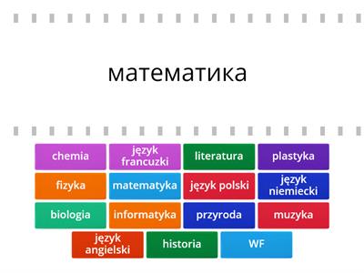 Przedmioty szkolne 5 klasa