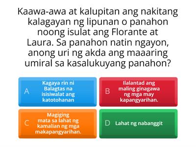 Pagsusulit Kaligirang Pangkasaysayan ng Florante at Laura