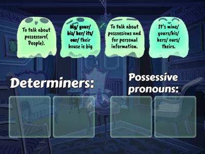 Determiners  VS  Possessive  pronouns.