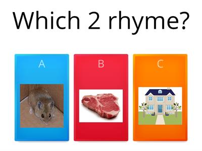 7C (phonics) Can I select 2 pictures that rhyme from a choice of 3? (2)