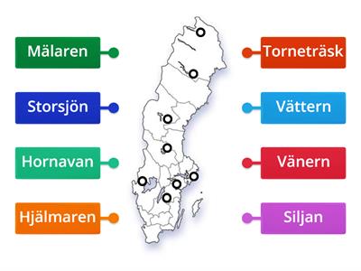 Geografi - Sverige - Sveriges natur - Sveriges största sjöar