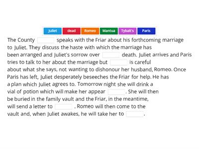 Romeo and Juliet Plot Act 4 Scene 1
