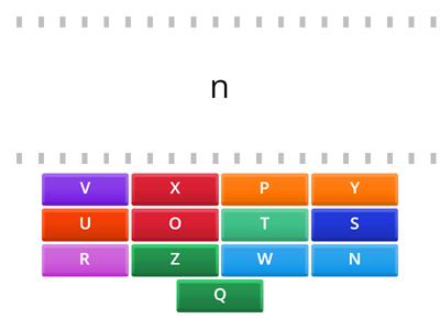 Matching Alphabet N-Z, upper to lower case