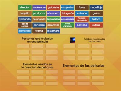 Cine - ordenar vocabulario (Español B1)