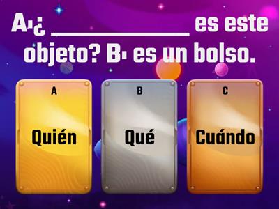 Question words in Spanish quiz