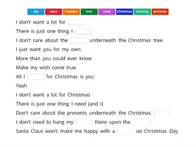 08_CHRISTMAS; All I want for Christmas - text