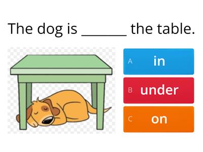 Position Words Quiz