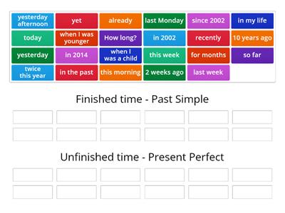  Present Perfect vs Past Simple key words
