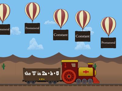 Y7 Algebra: Pronumerals, Coefficients & Constants (Balloon Pop)