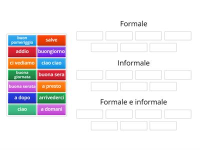 Saluti formale / informale