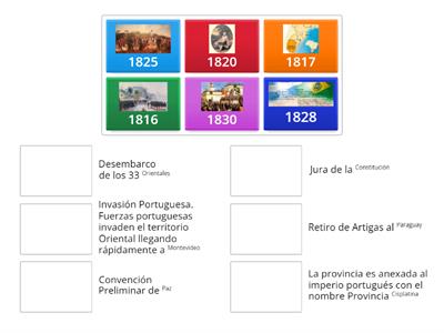 Une el acontecimiento con el año correspondiente