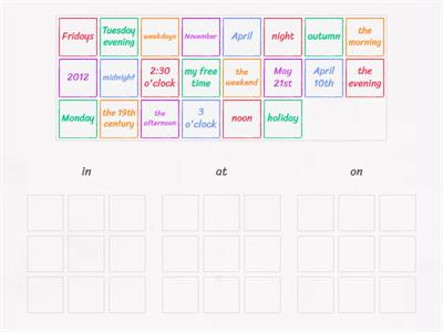  Prepositions of time