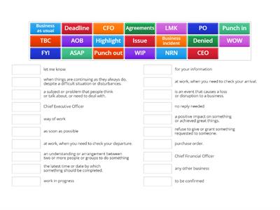 Business terms and acronyms 