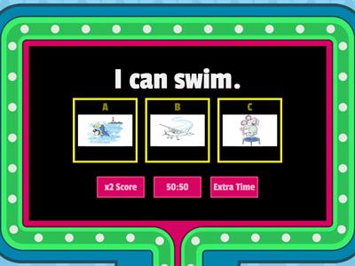  I can/I can't (swim/jump/fly)