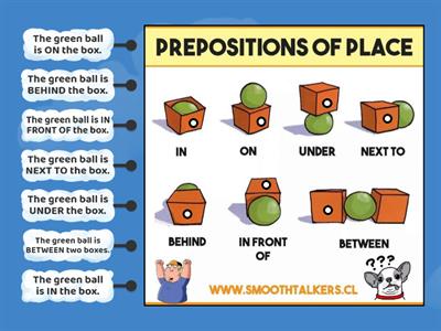 Green Ball - Preposition of place