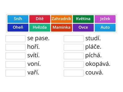 podstatné jméno + sloveso  (spojovačka)