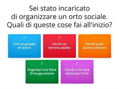 ORTO SOCIALE quiz