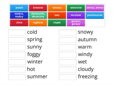  Unit 1 - Weather 2 - słowa podstawowe