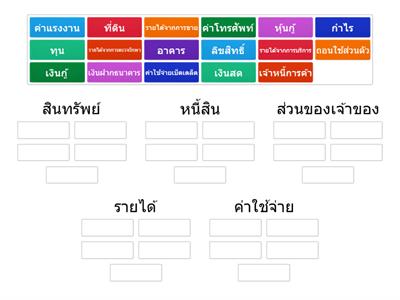 จัดกลุ่มบัญชีตามหมวด