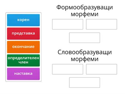 Формообразуващи и словообразуващи морфеми