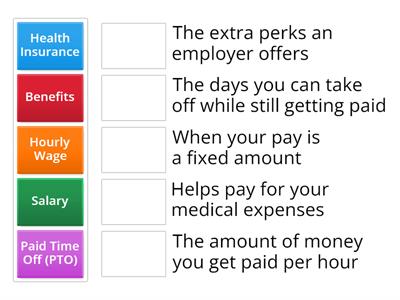 Employment Factors Vocab Match-Up