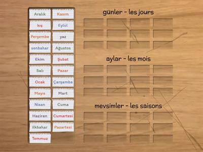 10. günler - les jours / aylar - les mois / mevsimler - les saisons