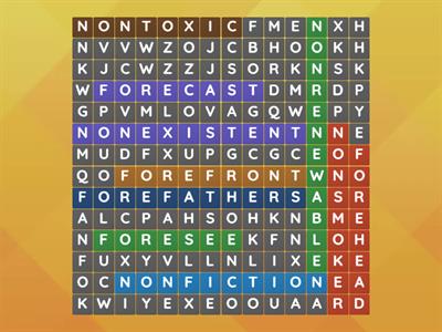 non & fore wordsearch