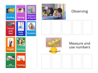 Science process skills:Observing,Measure and using numbers