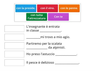 A. logica (abbina): complemento di unione / compagnia