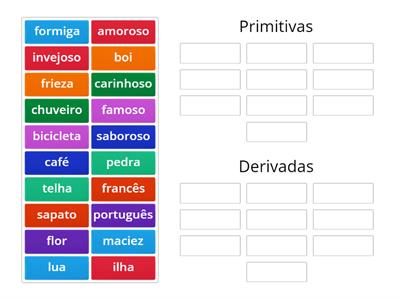 Palavras primitivas compostas e derivadas 5 ano - Recursos de ensino