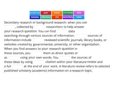 What is Secondary or Background Research?