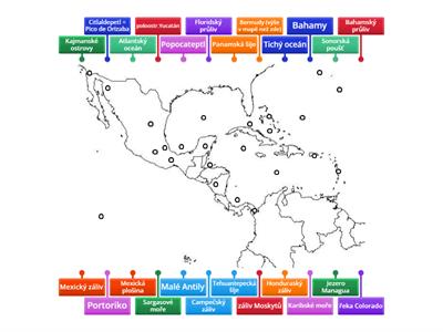 Slepá mapa střední Ameriky 