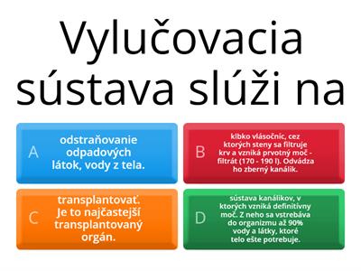 Vylučovacia sústava - kvíz