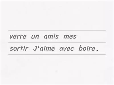 Ordre des mots dans la phrase : les loisirs