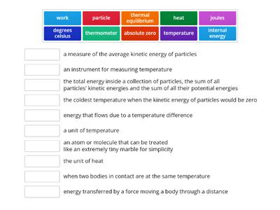 heat, temperature and internal energy