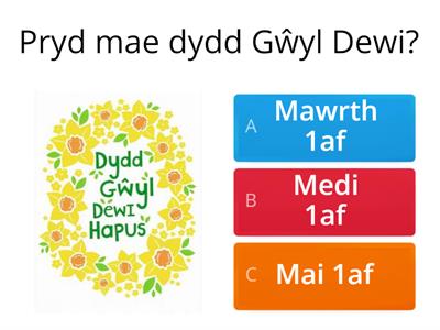 CWIS Dydd Gŵyl Dewi QUIZ