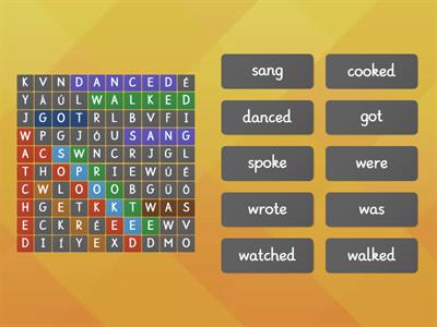 Find the regular and irregular verbs