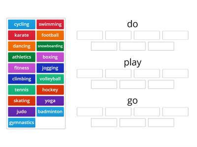 Unit 4 - Sports: do, play, go