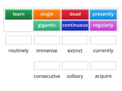 match each word to its synonym