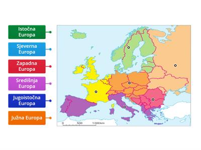 Europske regije na karti