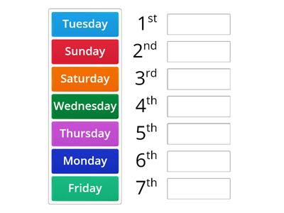 Order of days of the week