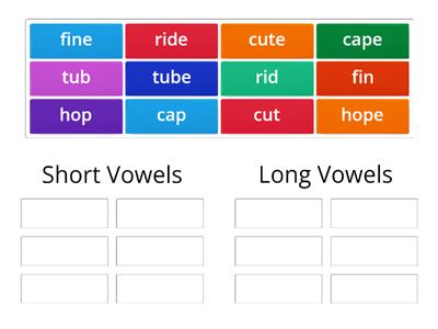 Sort short and long vowel sounds