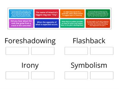 Literary Devices:  Can you sort the definitions and examples under the correct heading?