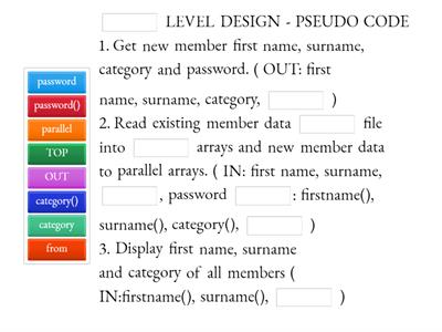 H SDD7 - PSEUDO CODE/PARALLEL ARRAYS