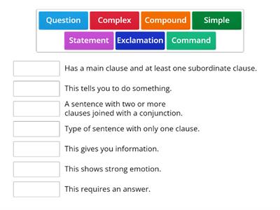 Match up1 - sentence types