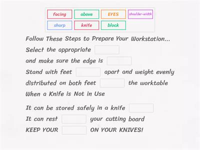 Knife Safety- Preparing your Workstation 