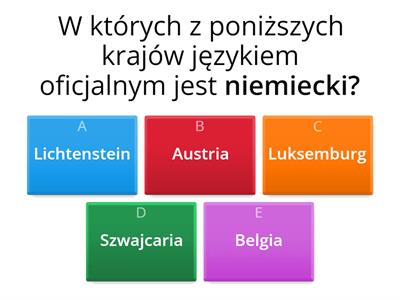 Quiz językowy - państwa i języki
